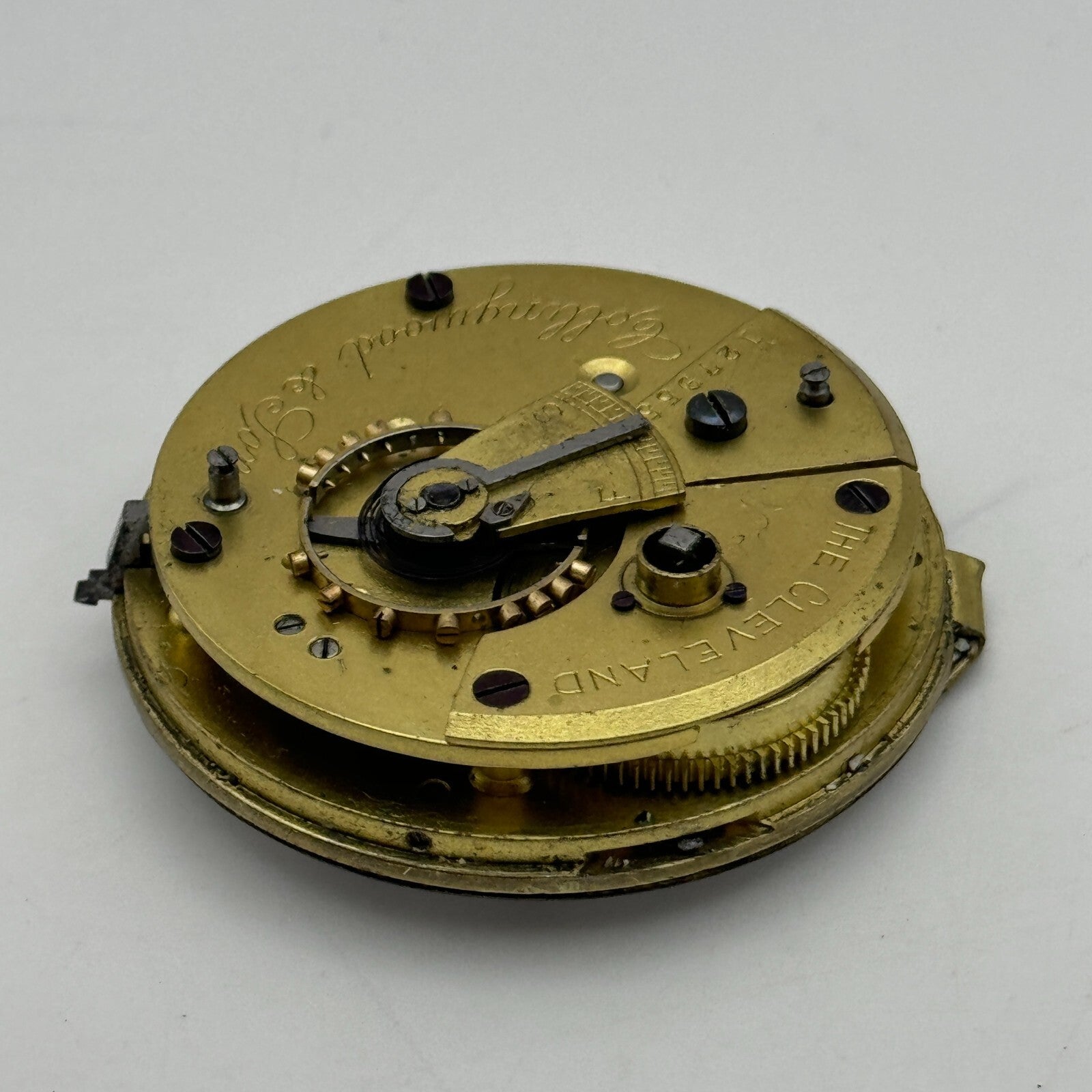 44.9mm Antique Collingwood & Son The Cleveland Pocket Watch Movement PARTS SPARE