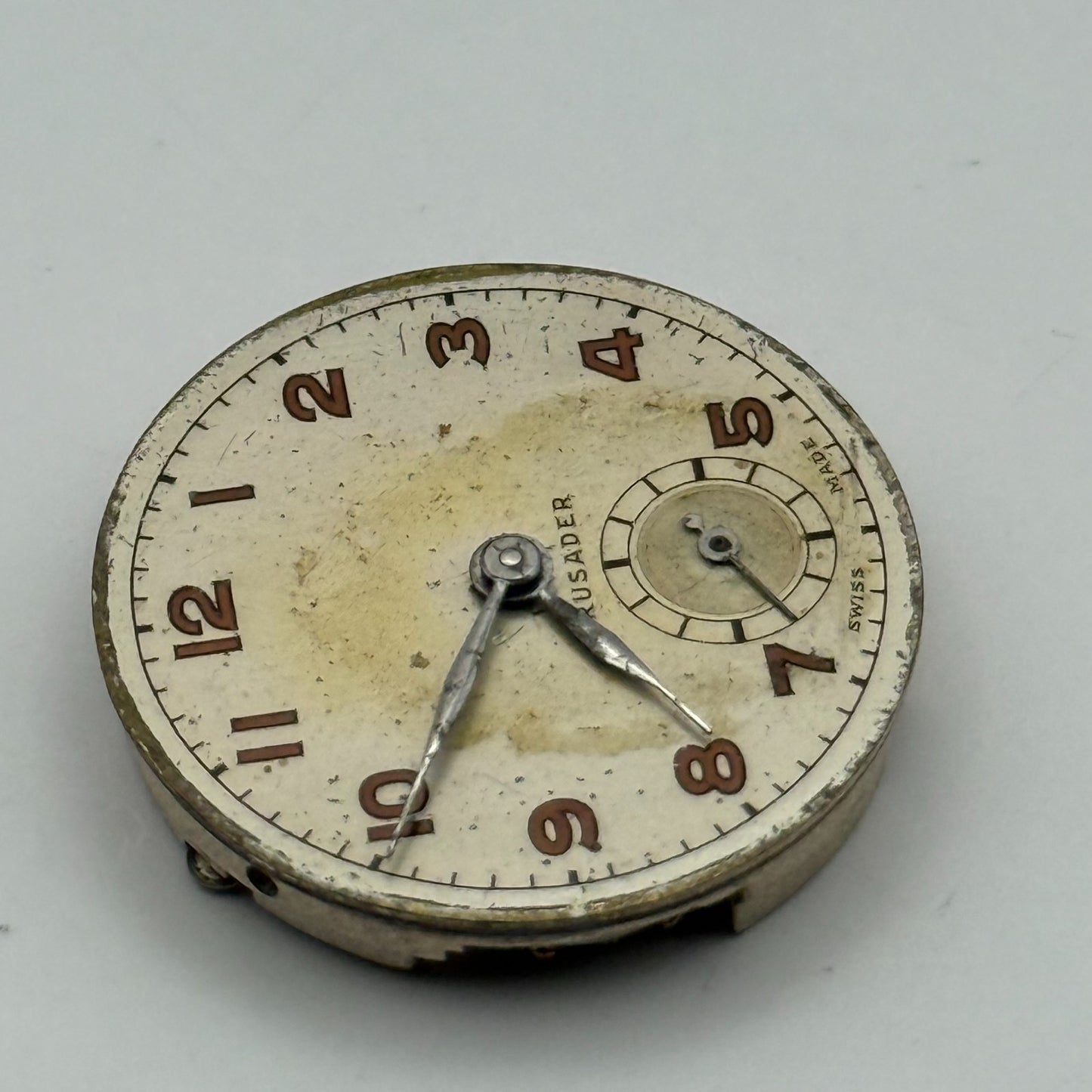 Crusader Compensated 15 Rubies Watch Movement Manual Wind Vintage Parts 23.9mm