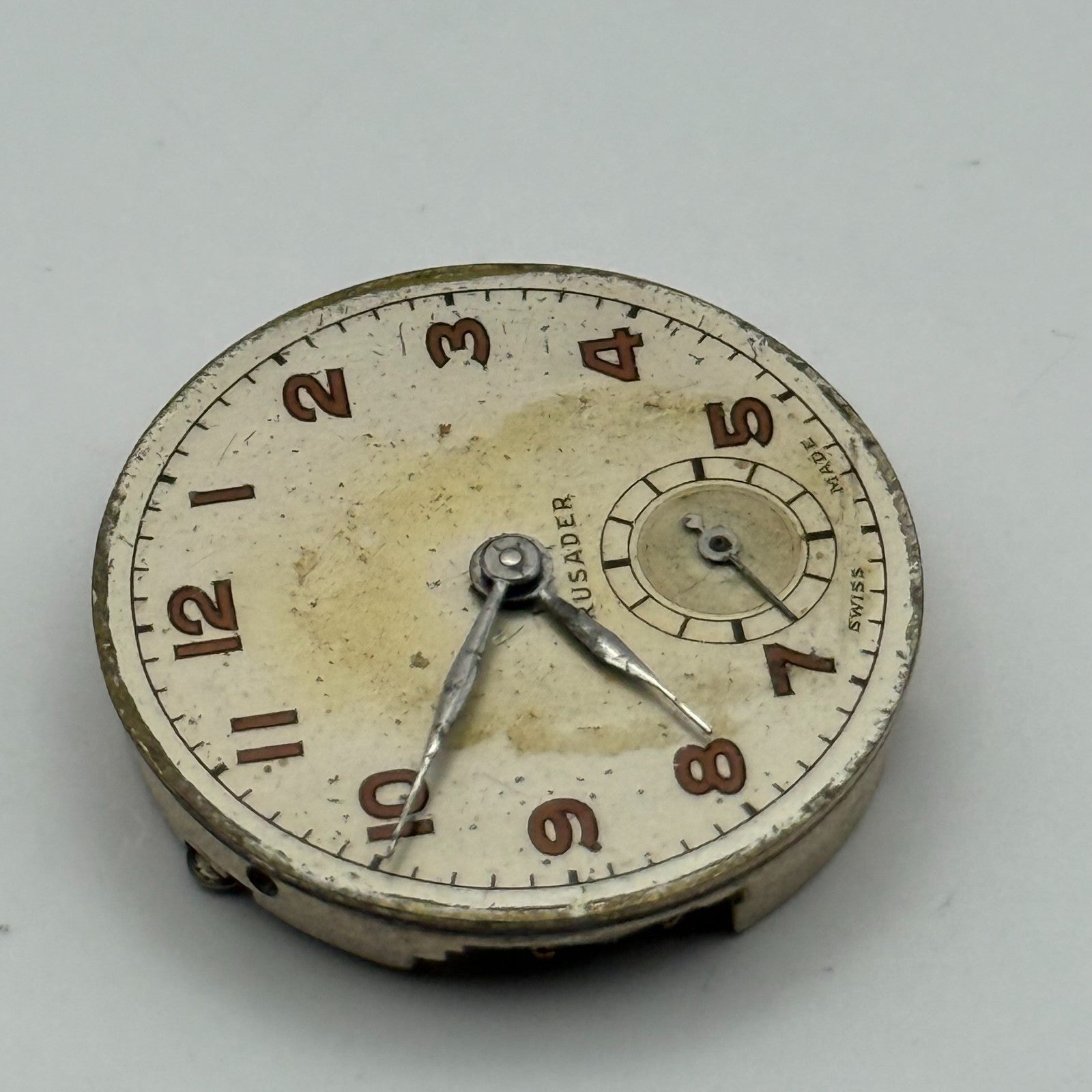 Crusader Compensated 15 Rubies Watch Movement Manual Wind Vintage Parts 23.9mm