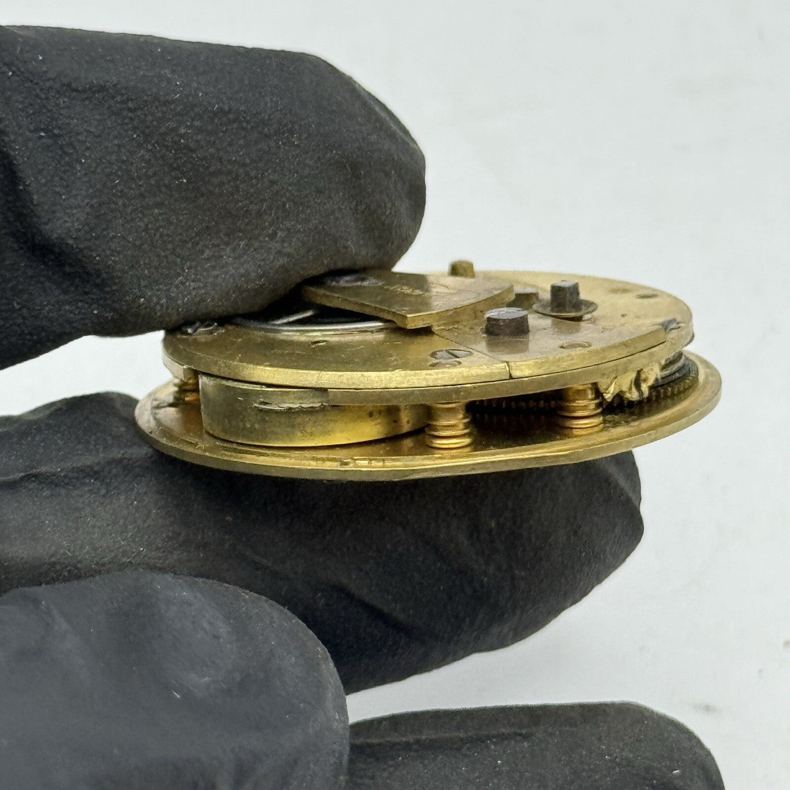 33.7mm Unidentified Quality Fusee Antique Pocket Watch Movement FOR PARTS