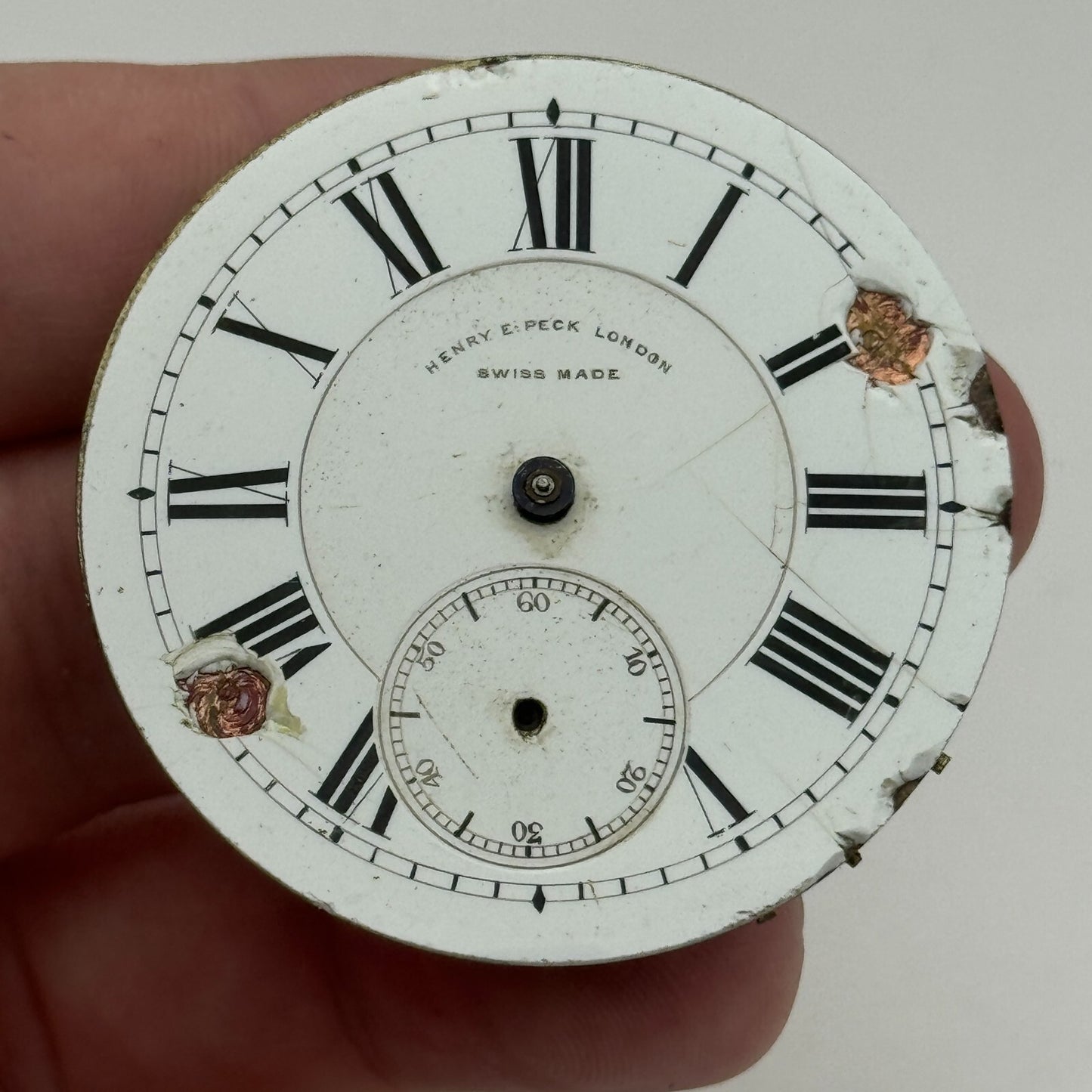 45.1mm Antique Henry E Peck Patent 2622 Safety Pinion Pocket Watch Movement