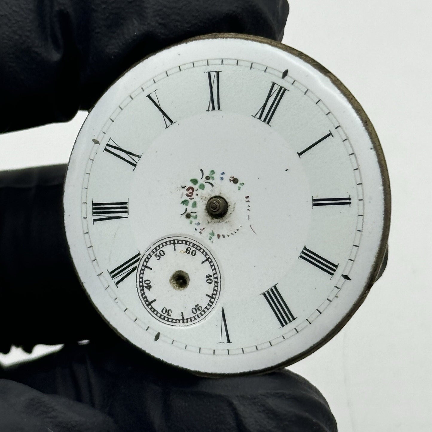 36.2mm Beautiful Patterned Dial Cylinder Pocket Watch Movement FOR PARTS