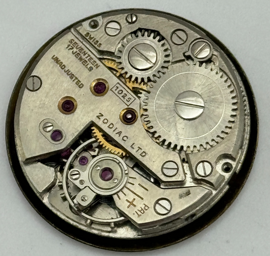 23.6mm Zodiac Cal 1025 Manual Wind Watch Movement Swiss Vintage PARTS SPARES