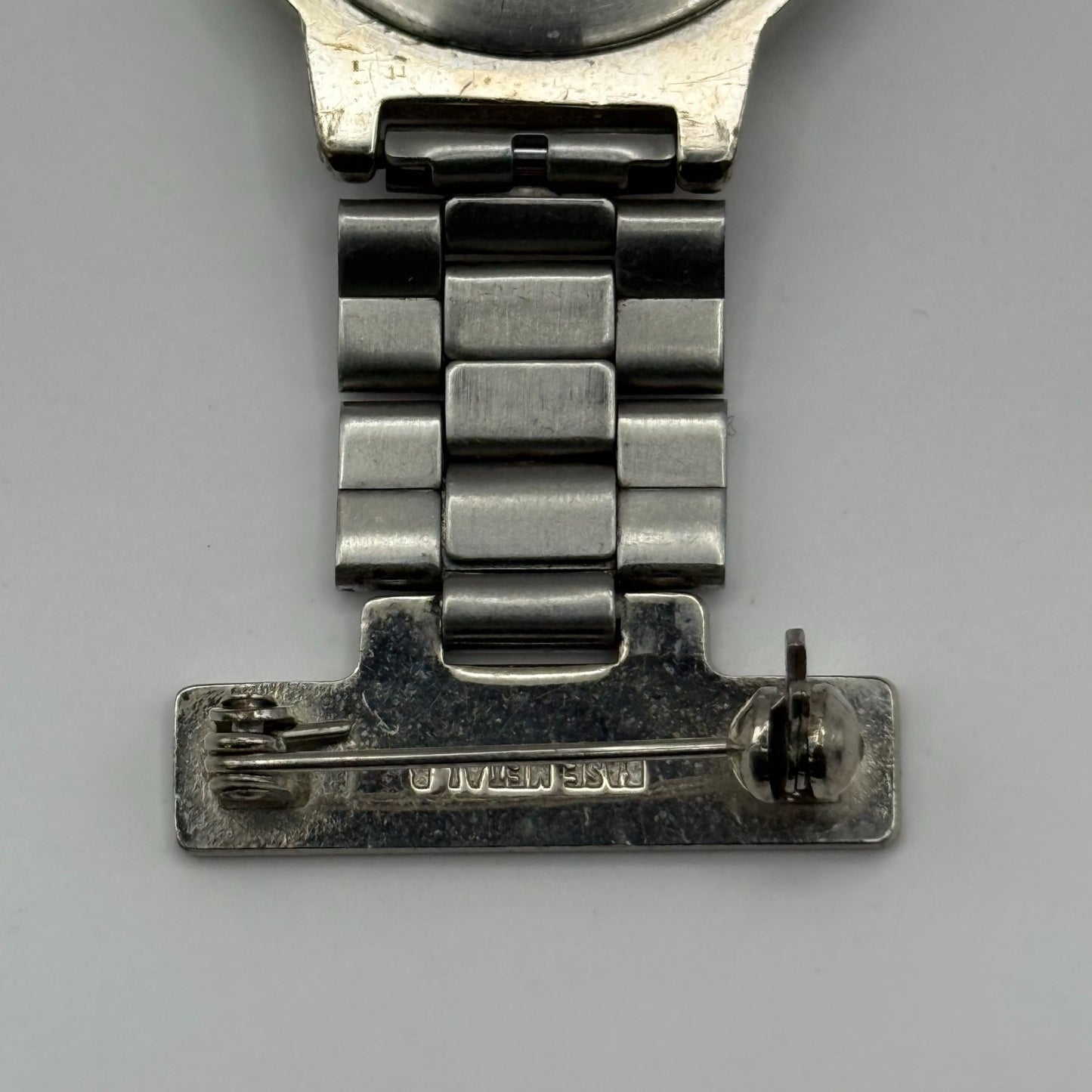 Lorus Quartz Fob Nurse Watch Blue Dial Base Metal Japan Working 29mm