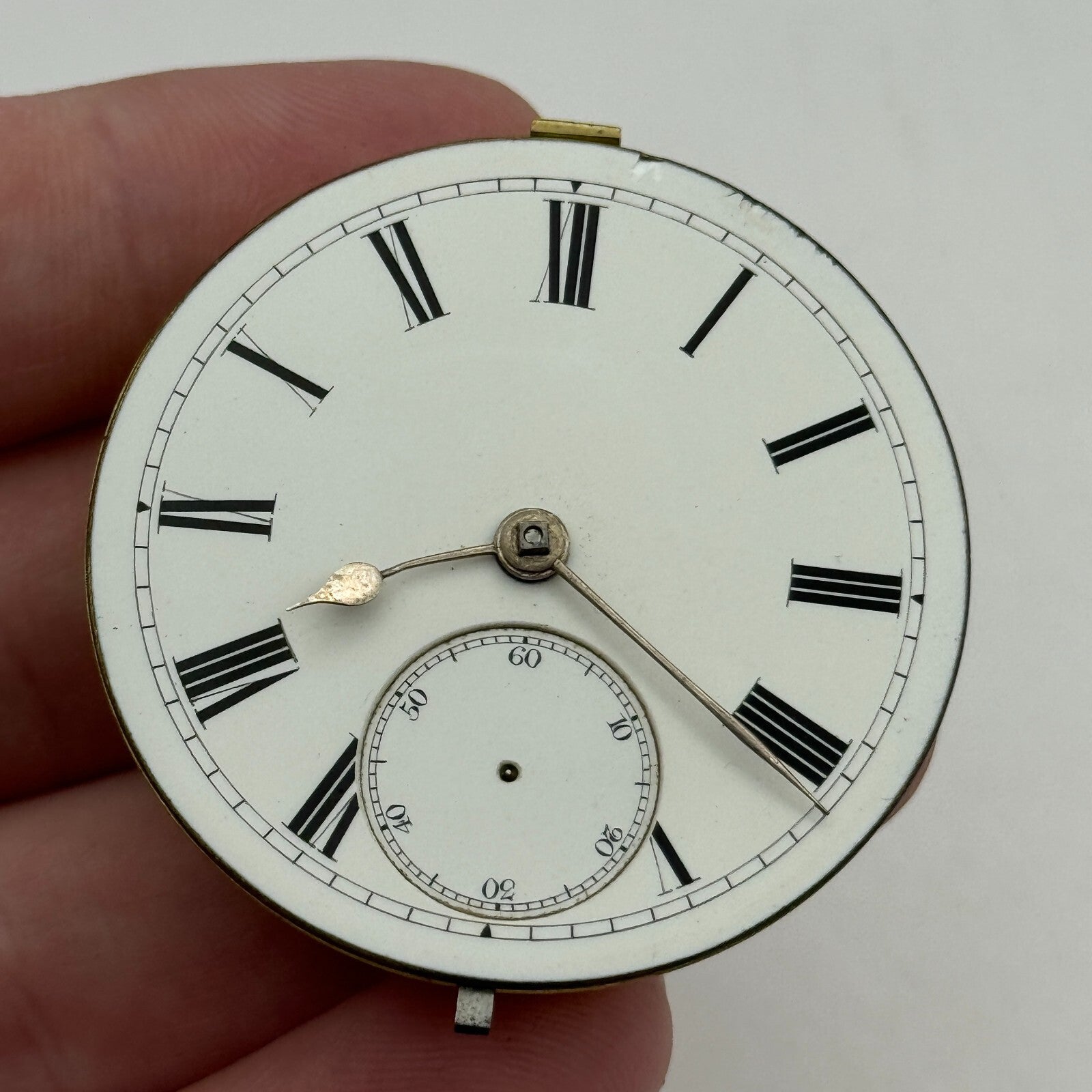 43mm Antique Good Quality Unidentified English Pocket Watch Movement PARTS SPARE