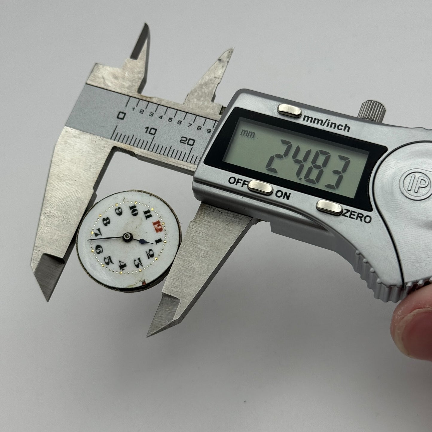 24.8mm Swiss Porcelain Dial Red 12 Trench Manual Wind Watch Movement PARTS