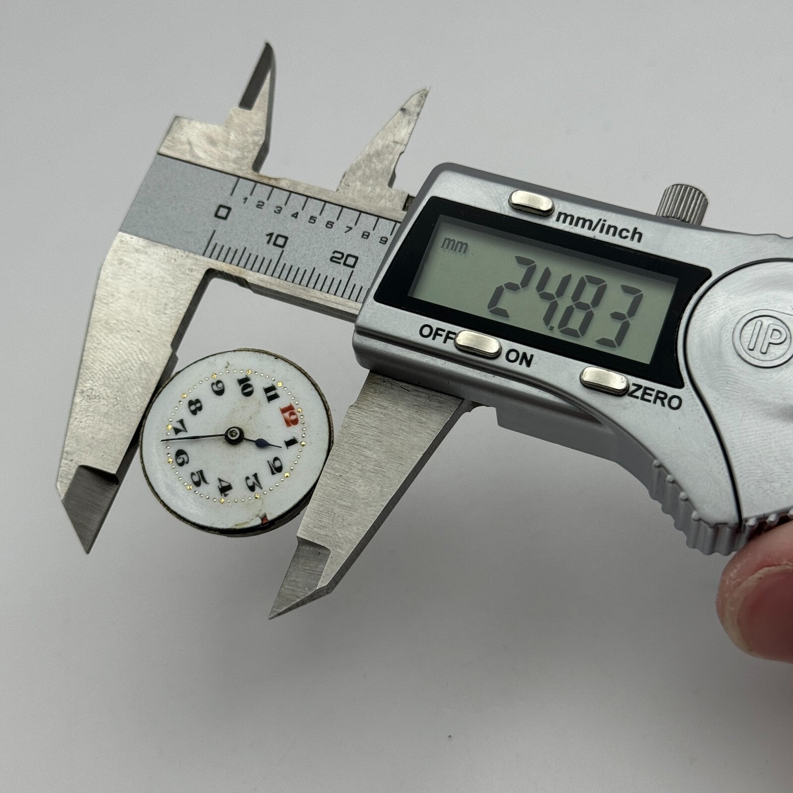 24.8mm Swiss Porcelain Dial Red 12 Trench Manual Wind Watch Movement PARTS