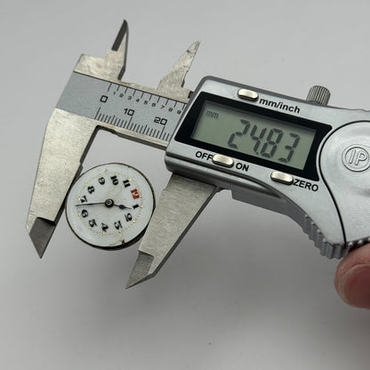 24.8mm Swiss Porcelain Dial Red 12 Trench Manual Wind Watch Movement PARTS