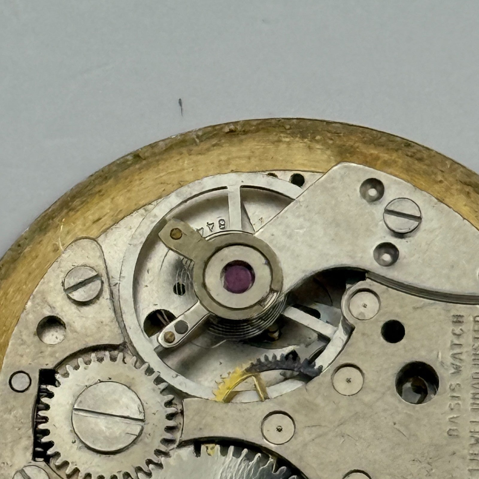 BFG 844 Watch Movement Yves Renaud Manual Wind Vintage Swiss Parts Repair 29mm