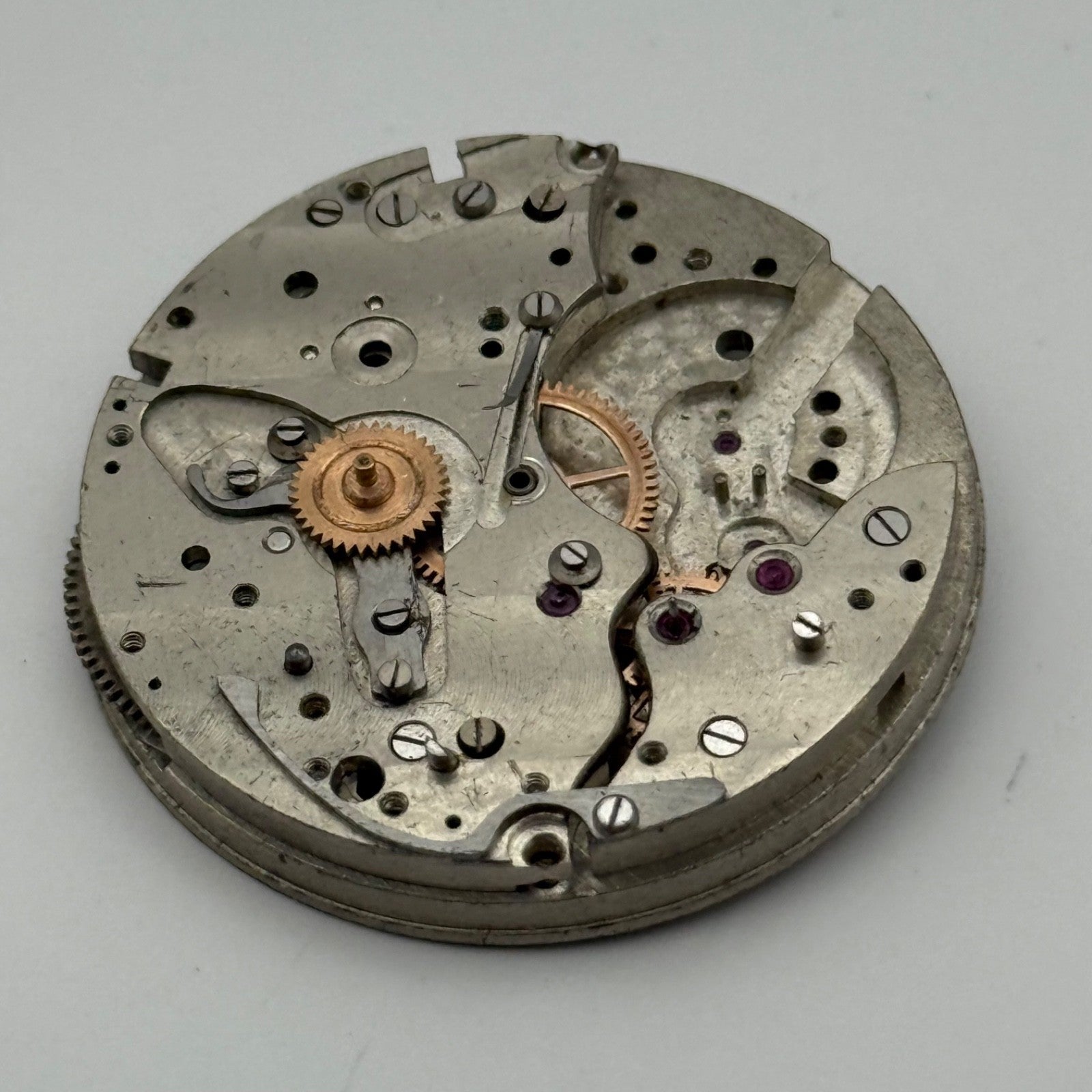 Landeron Brevet Watch Movement Chronograph Vintage Incomplete Parts Swiss 31.7mm