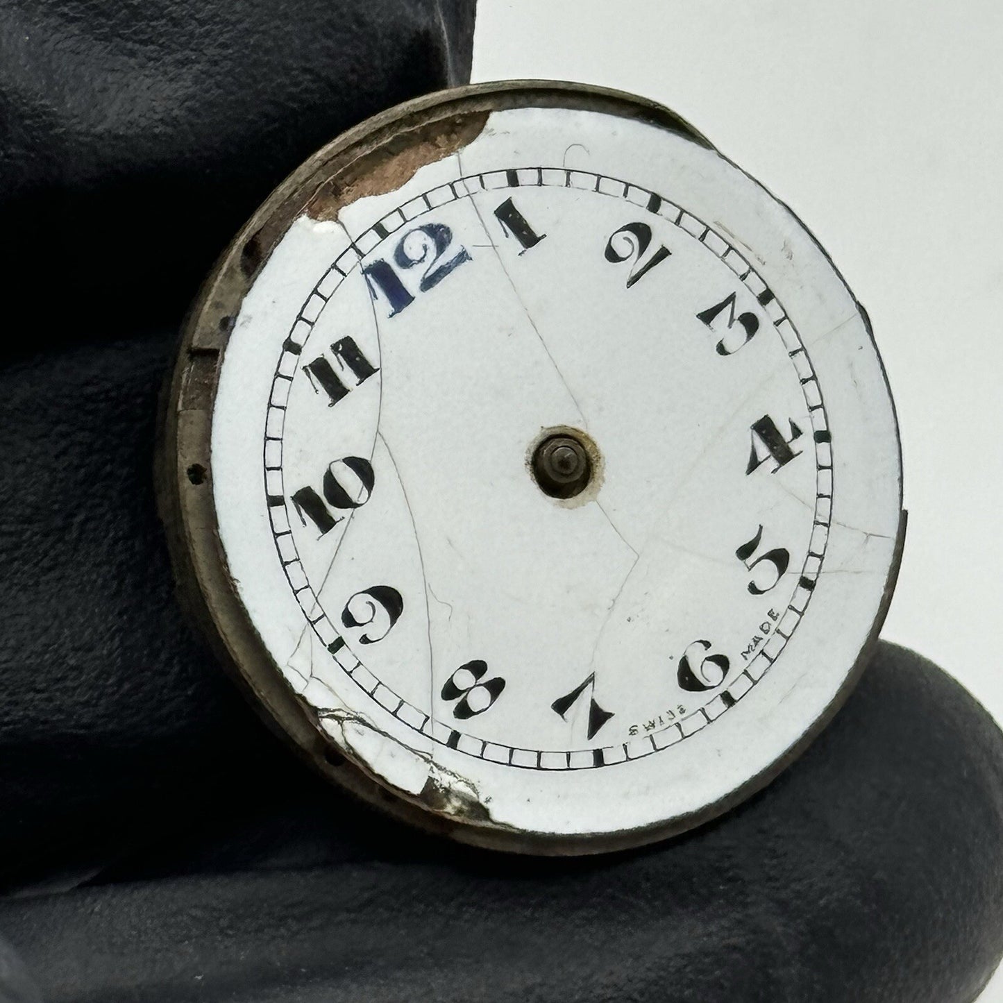 24.6mm Military Dial Watch Movement Old Style Swiss Parts Repair Restoration