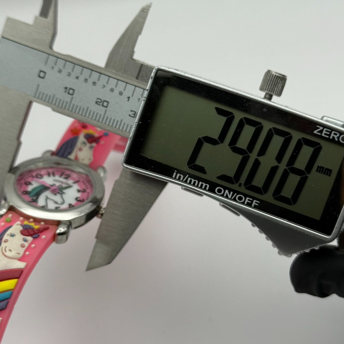 Citron Kids Quartz Watch Unicorn Print Strap Pink Dial Working 27mm New Battery