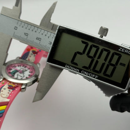 Citron Kids Quartz Watch Unicorn Print Strap Pink Dial Working 27mm New Battery