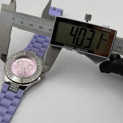 Eve Mon Crois Ladies Quartz Watch Subdial Crystal Accents Japan Working 40mm