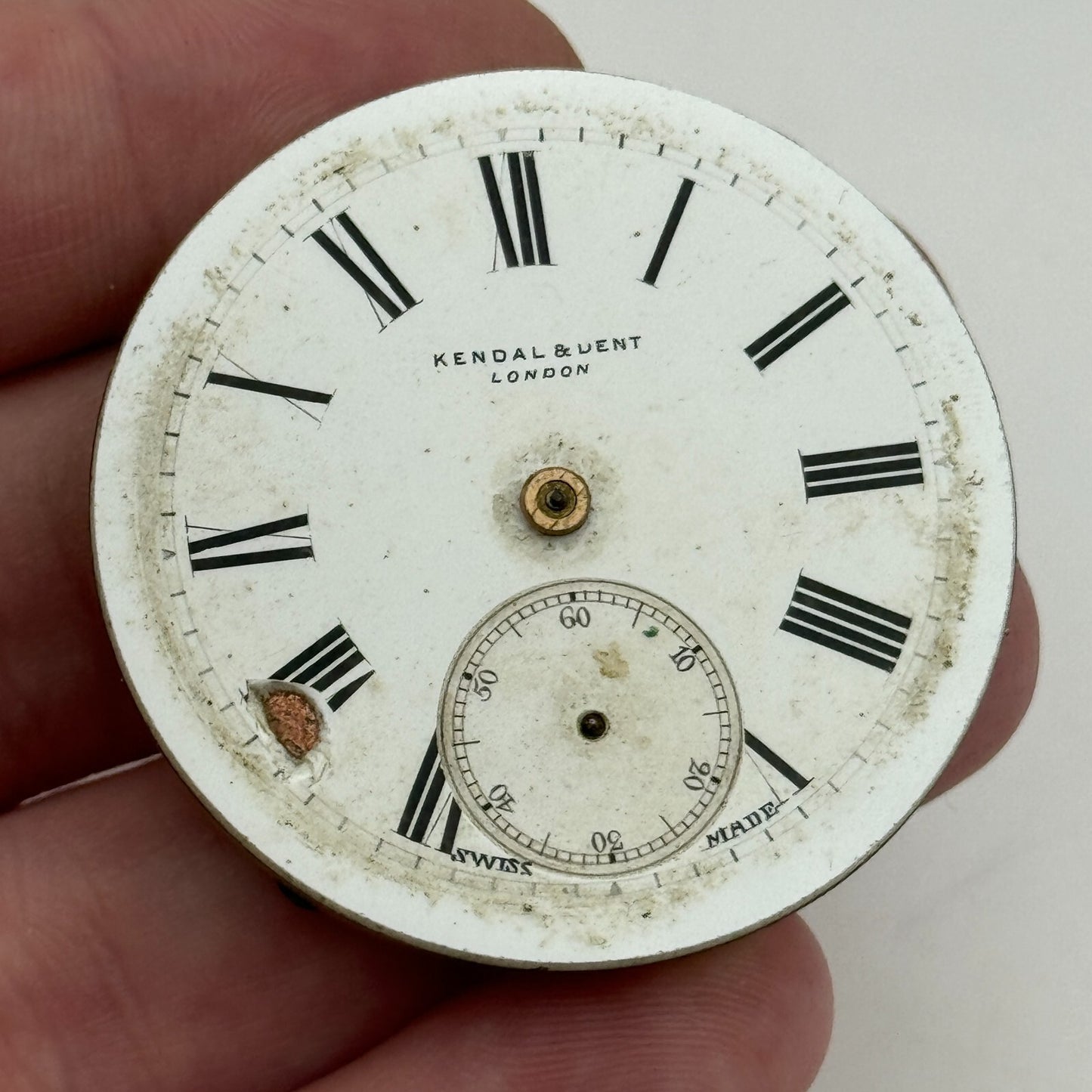 43mm Antique Kendal & Dent London Key Wound Balance Ok Pocket Watch Movement