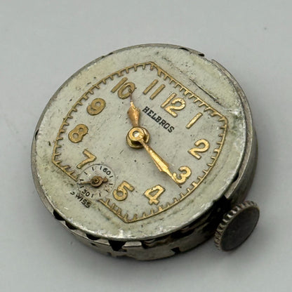 Helbros MXH 7 Jewels Watch Movement Manual Wind Vintage Parts Repair 19.5mm