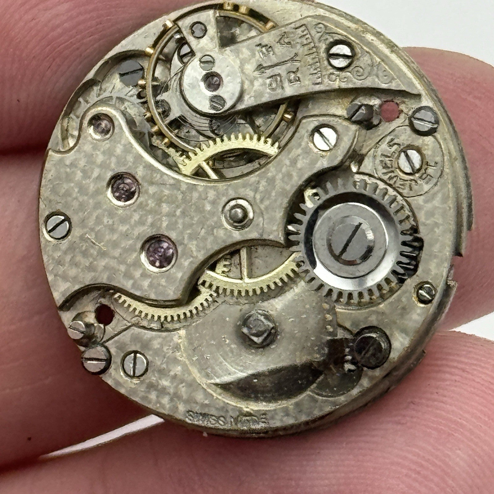 25.7mm Early ROLEX Rebberg Depose 15 Jewels Antique Watch Movement PARTS SPARES