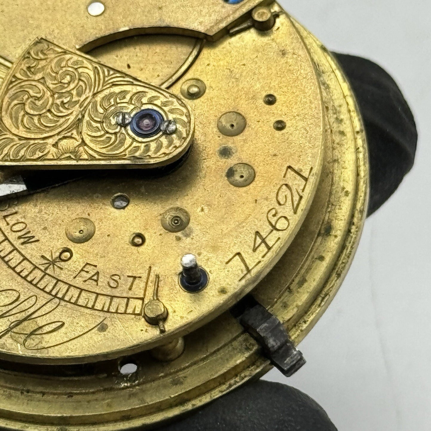 47.5mm Elias Wolfe Fusee Quality Pocket Watch Movement FOR PARTS Restoration