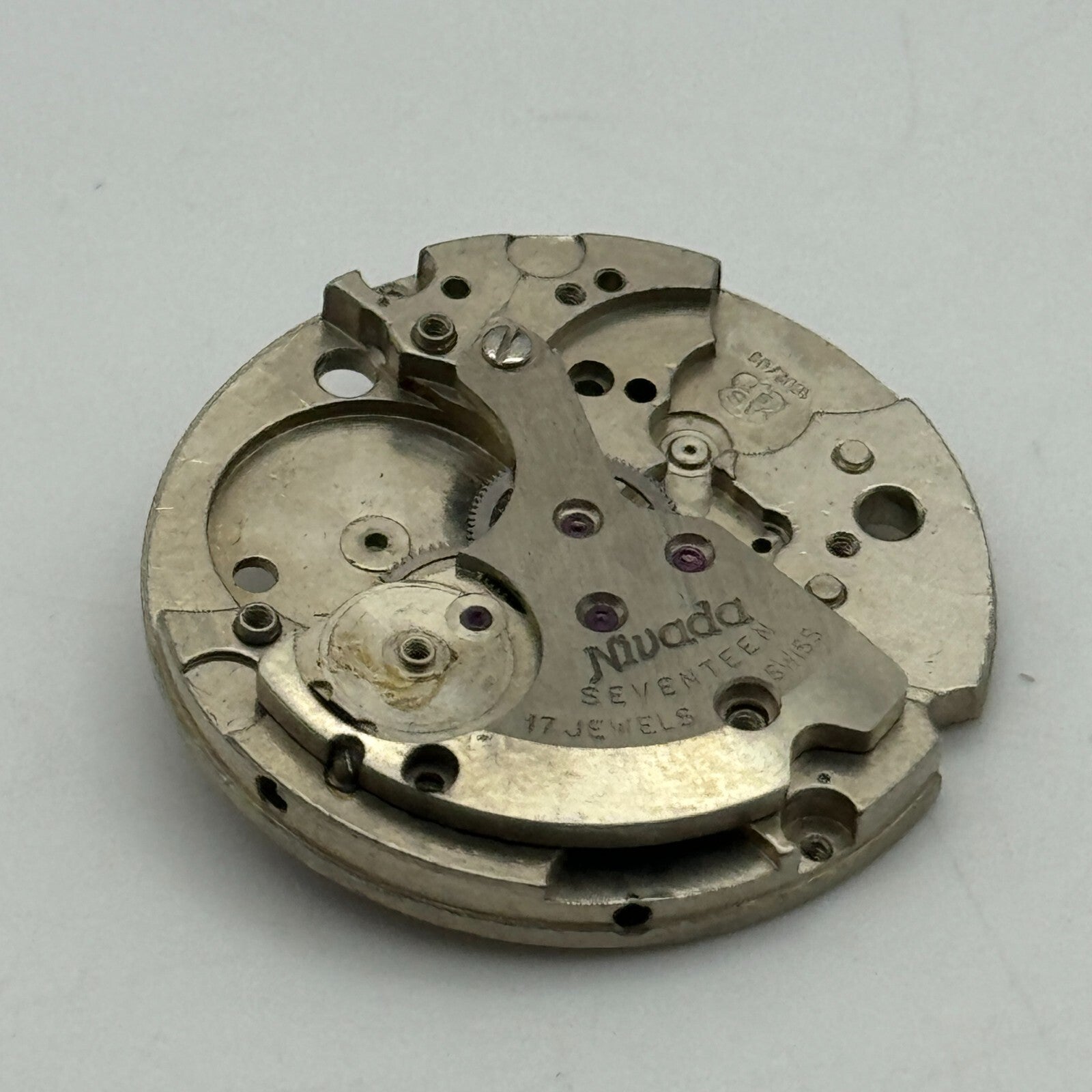25.9mm Nivada AS ST 1802/03 Partial Manual Wind Swiss Watch Movement PARTS SPARE