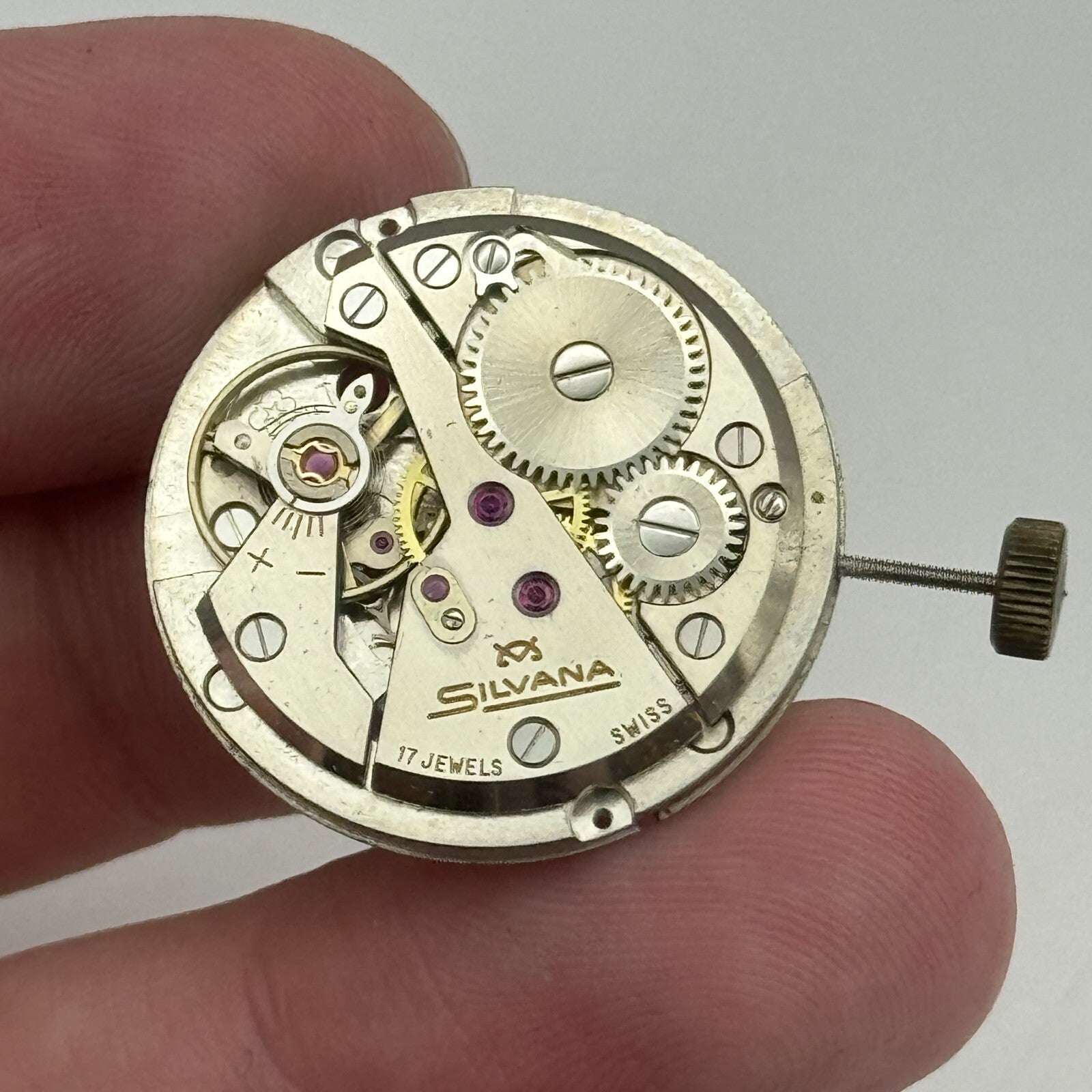26mm Silvana Cal 240 17 Jewels Vintage Manual Wind Swiss Watch Movement PARTS