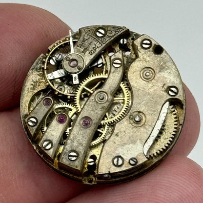23.6mm Men's Unidentified Antique Cylinder Swiss Manual Wind Watch Movement PART