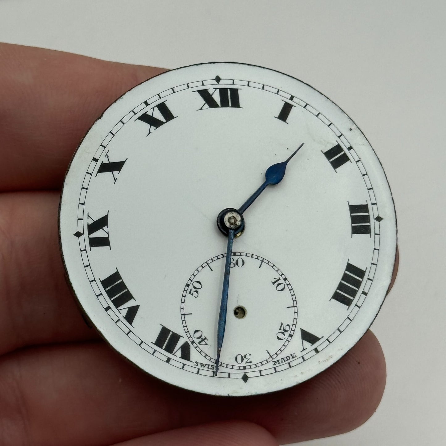 43.3mm Unidentified Open Face Swiss Balance Ok Pocket Watch Movement PARTS