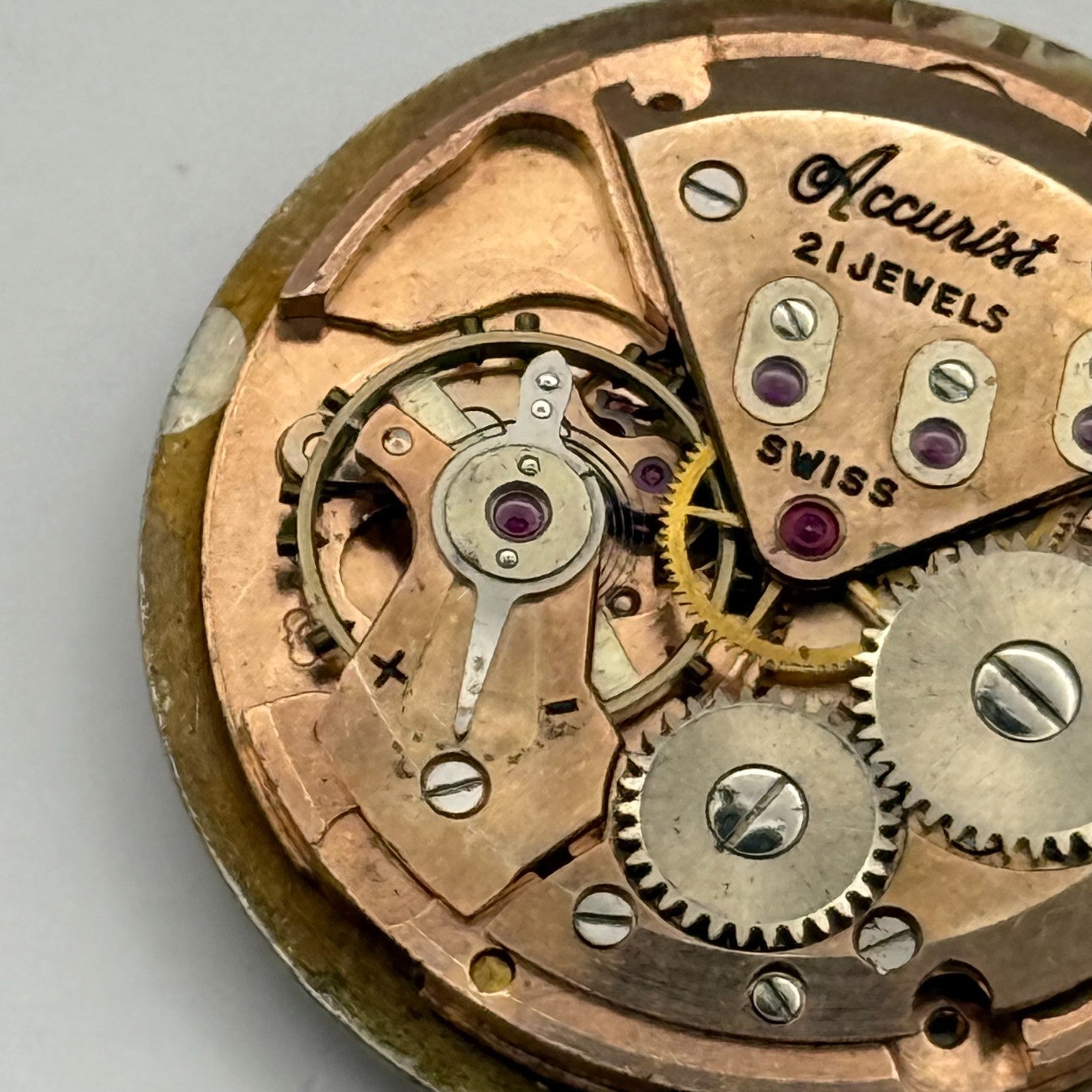 ETA 2409 Watch Movement Running Accurist Date Manual Wind Vintage Parts 25.8mm