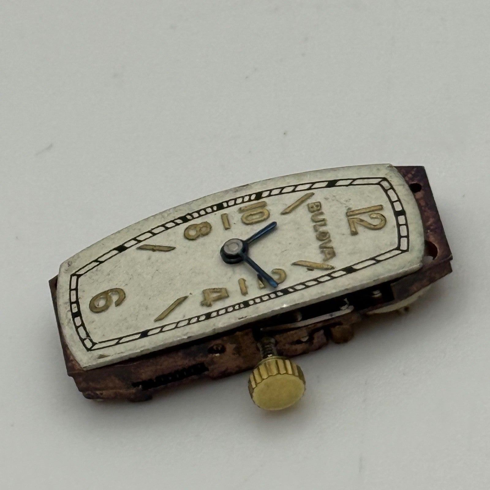 9mm  Vintage Bulova Ladies Baguette Tank Nicolet Swiss Watch Movement FOR PARTS