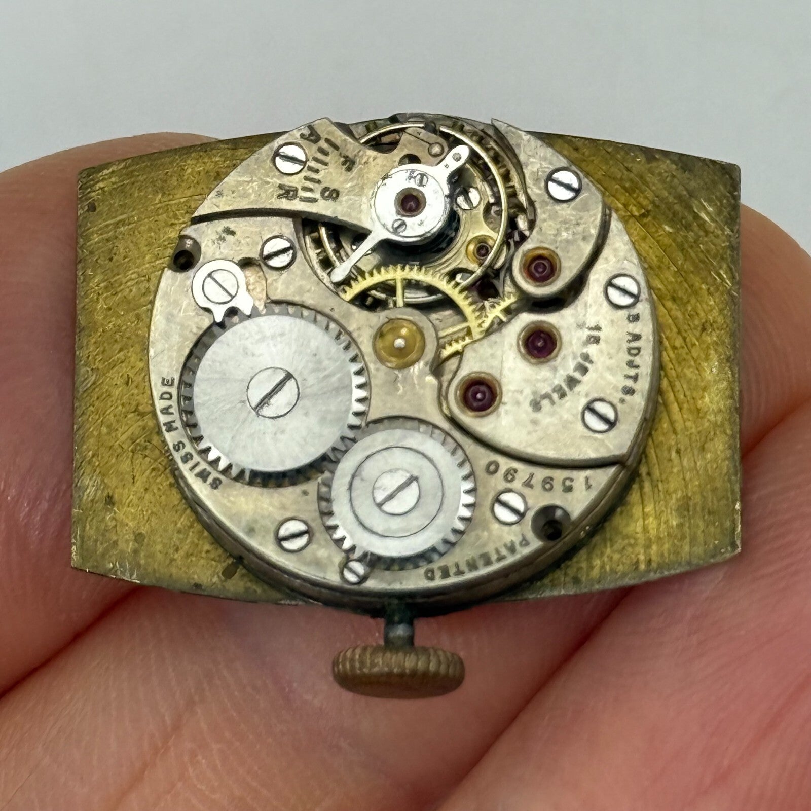 18.5mm Vintage Cyma Tavannes 836 Swiss Manual Wind Watch Movement PARTS REPAIR