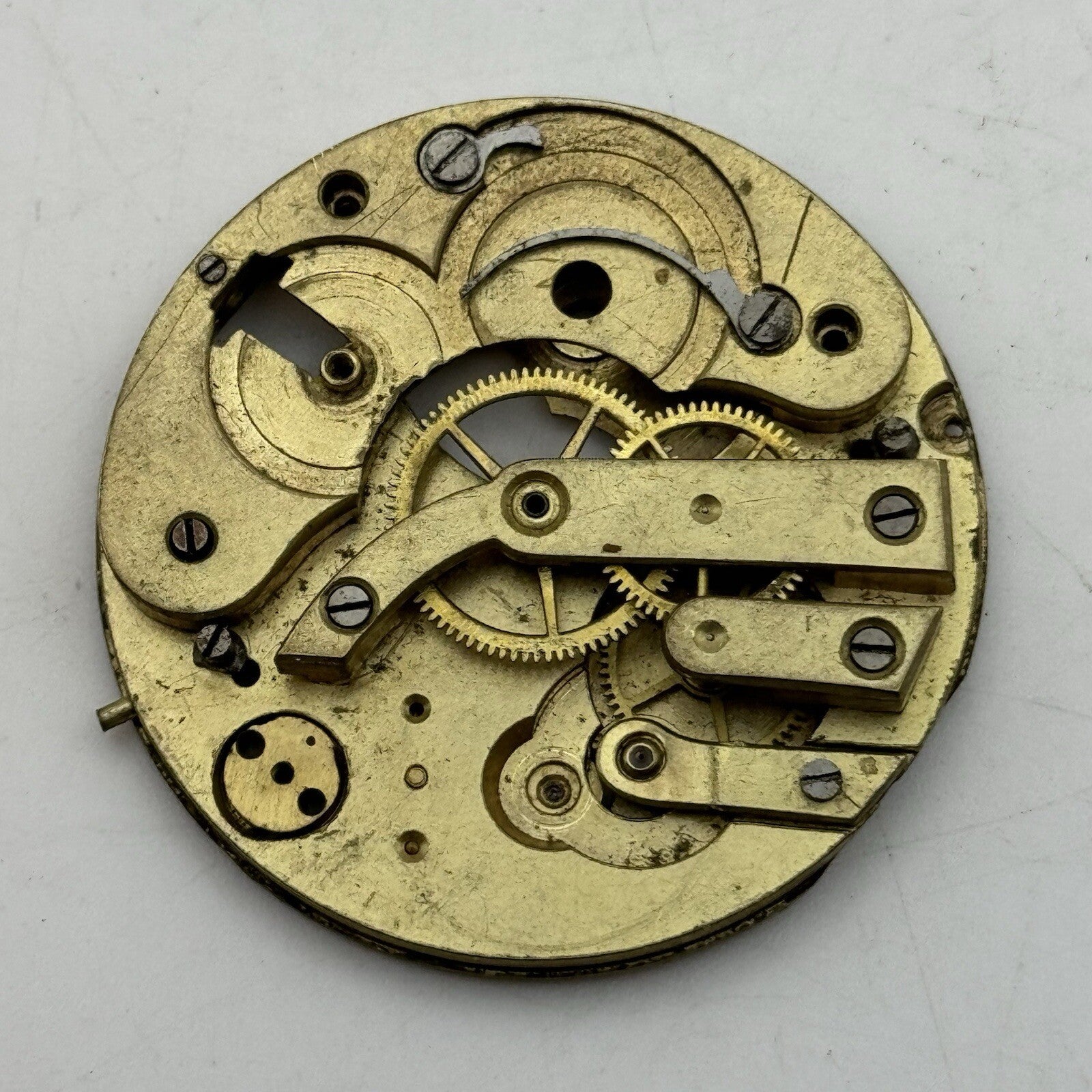 40.5mm Unidentified Partial No Bal Pocket Watch Movement FOR PARTS Restore
