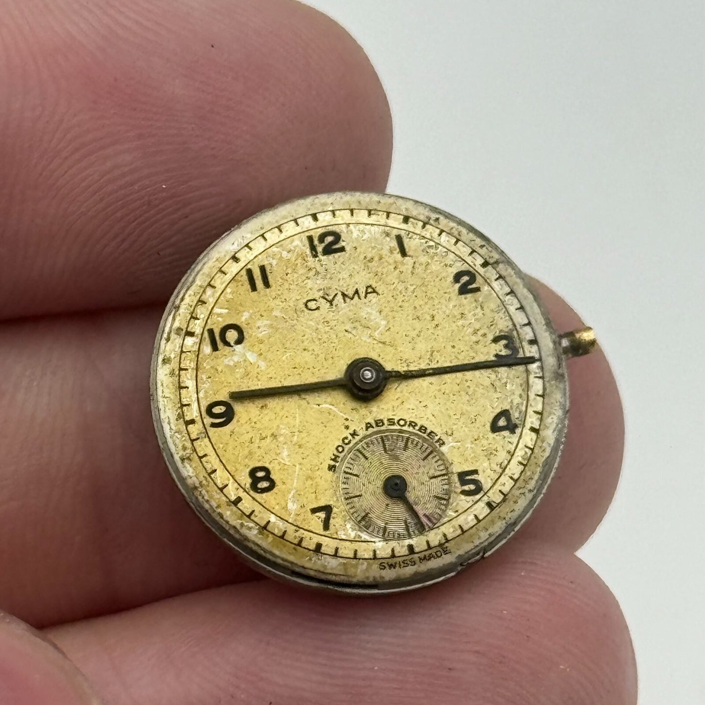 19.7mm Cyma Ref 424k Sub Seconds Manual Wind Watch Movement Swiss Vintage PARTS