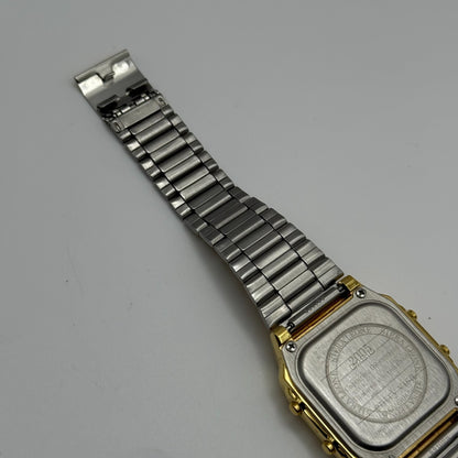 Casio Men’s Illuminator Quartz Watch Data Bank Dual Time Gold Tone Working 35mm