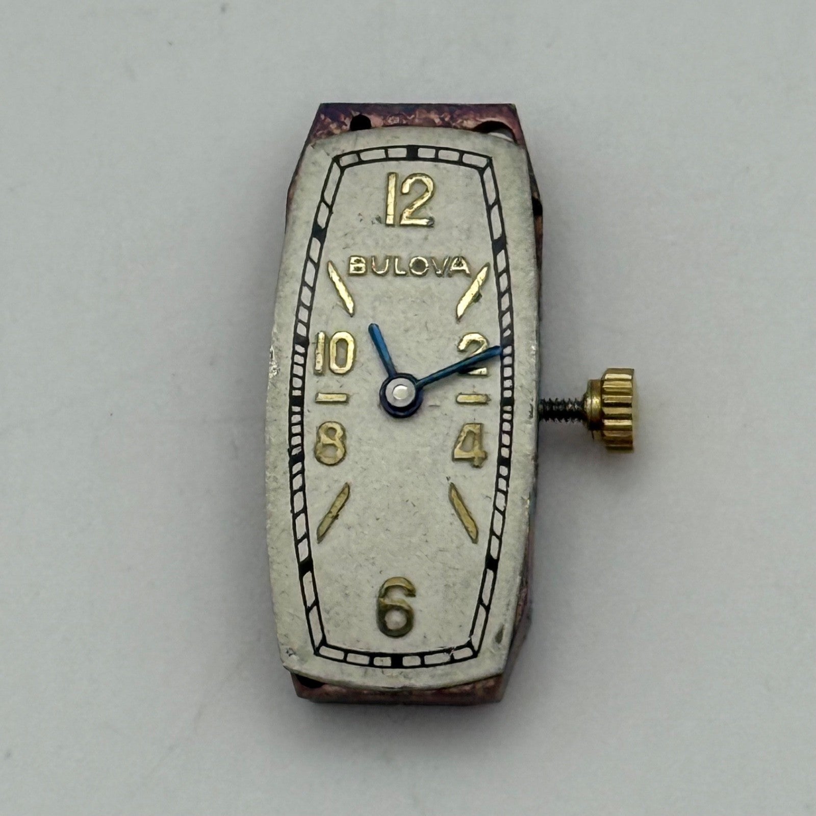 9mm  Vintage Bulova Ladies Baguette Tank Nicolet Swiss Watch Movement FOR PARTS