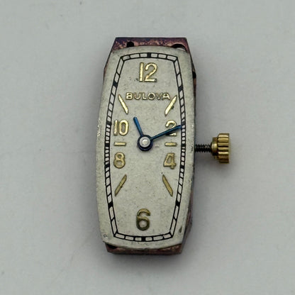 9mm  Vintage Bulova Ladies Baguette Tank Nicolet Swiss Watch Movement FOR PARTS