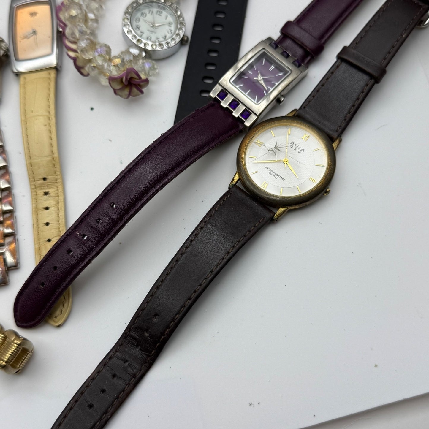 Bundle Of 16 Quartz Watches Modern / Vintage Untested Parts / Repair / Crafts