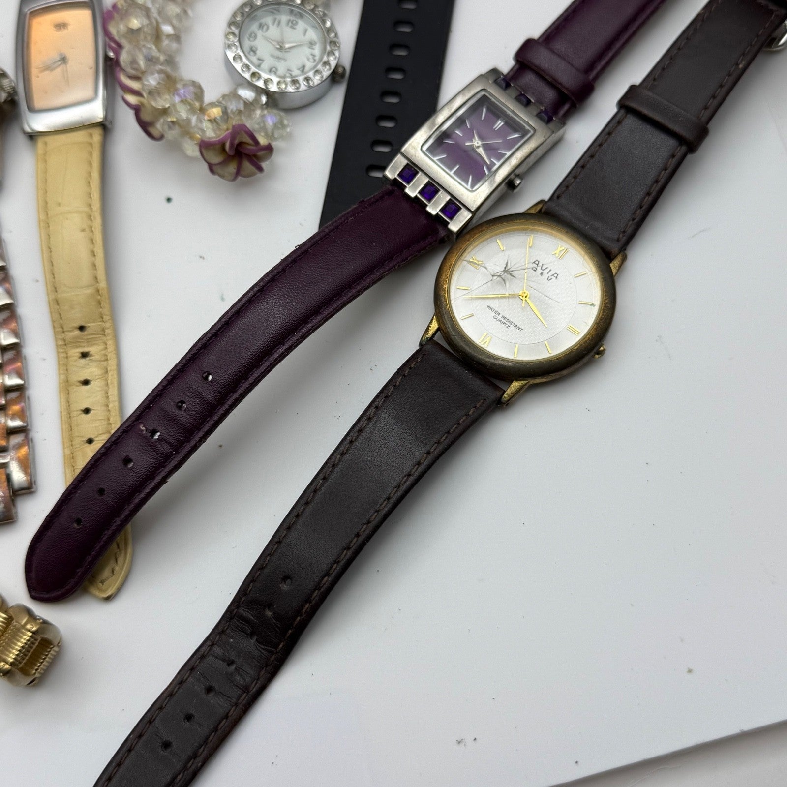 Bundle Of 16 Quartz Watches Modern / Vintage Untested Parts / Repair / Crafts