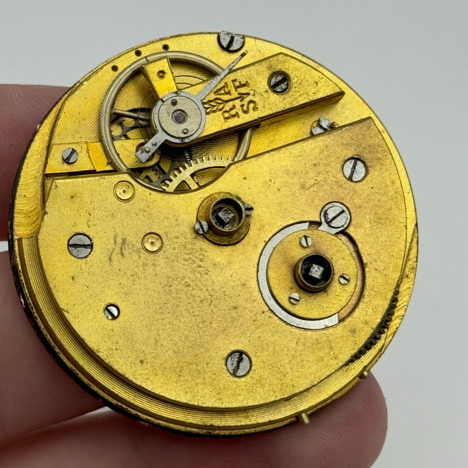 45.7mm Antique Key Wound Roman Numerals Dial Pocket Watch Movement PARTS SPARES