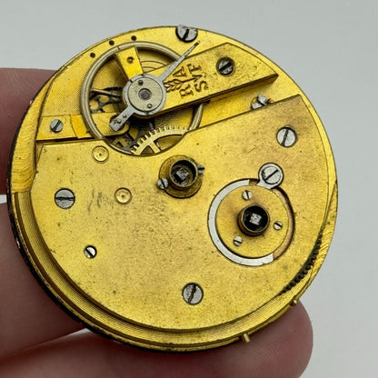 45.7mm Antique Key Wound Roman Numerals Dial Pocket Watch Movement PARTS SPARES