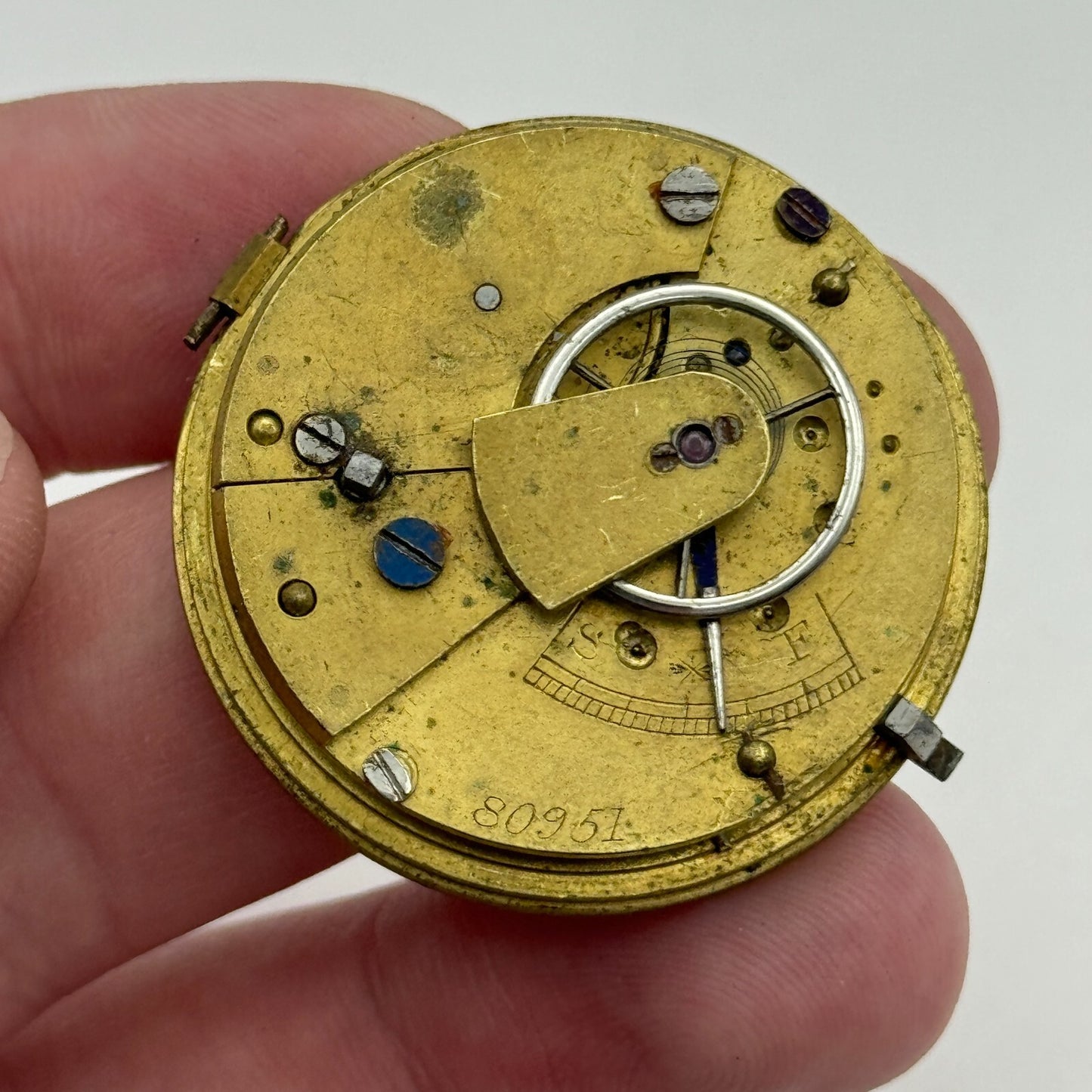 35.8mm Antique Key Wound Pocket Watch Movement PARTS REPAIR SPARES