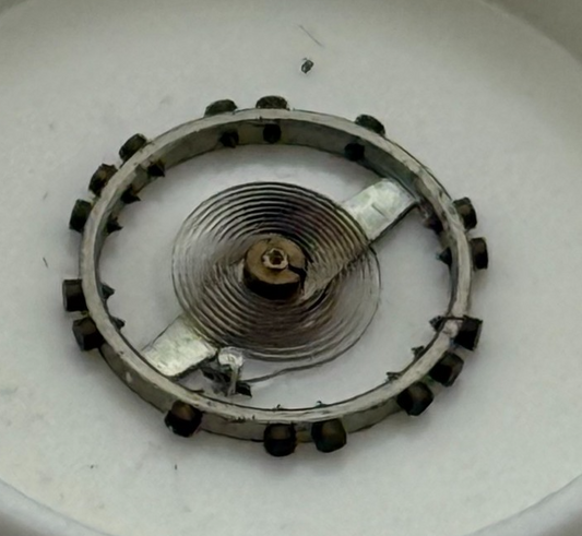 FHF 60 Balance Wheel Complete And Spring 6 3/4''' 26 M Watch Movement Parts NOS