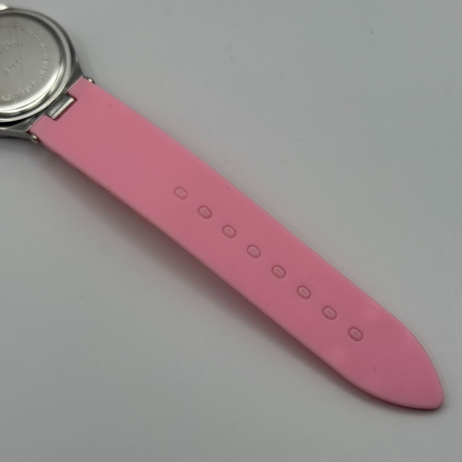 Eve Mon Crois Ladies Quartz Watch Pink Dial Crystal Accents Japan Working 36mm