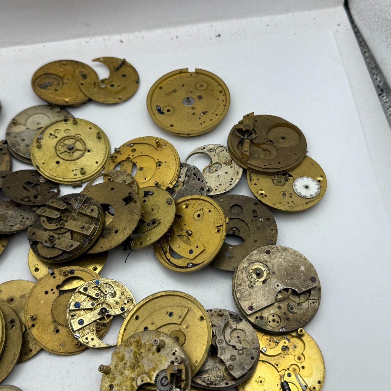 Large Bundle Of Antique Partial Pocket Watch Movements Joblot PARTS REPAIR SPARE