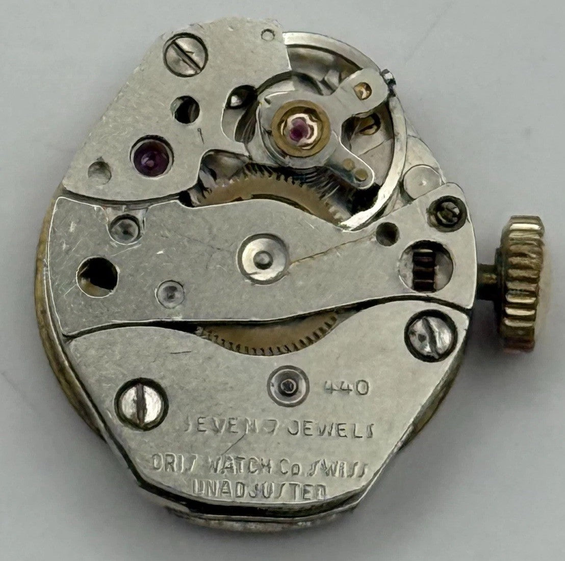 Oris 440  Watch Movement Manual Wind Vintage Swiss Parts Repair Spares 18.2mm