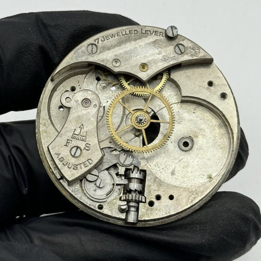 43.1mm Manual Wind Lever Adjusted Partial Pocket Watch Movement FOR PARTS Repair