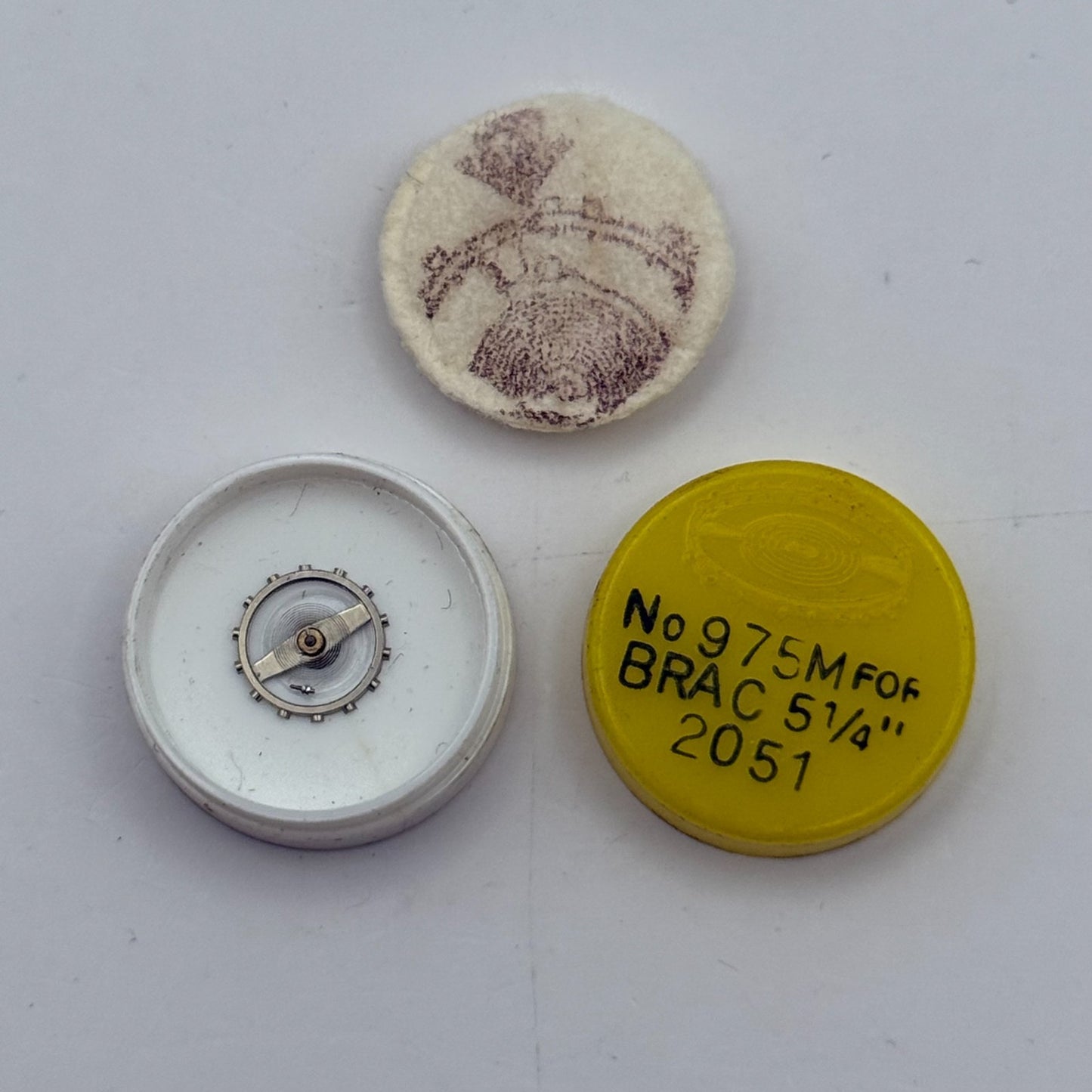 Brac 2051 Balance Wheel Complete And Spring 5¼’’’ 975 M Watch Movement Parts NOS