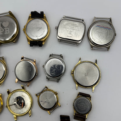 Bundle Of 16 Quartz Watches Modern / Vintage Untested Parts / Repair / Crafts