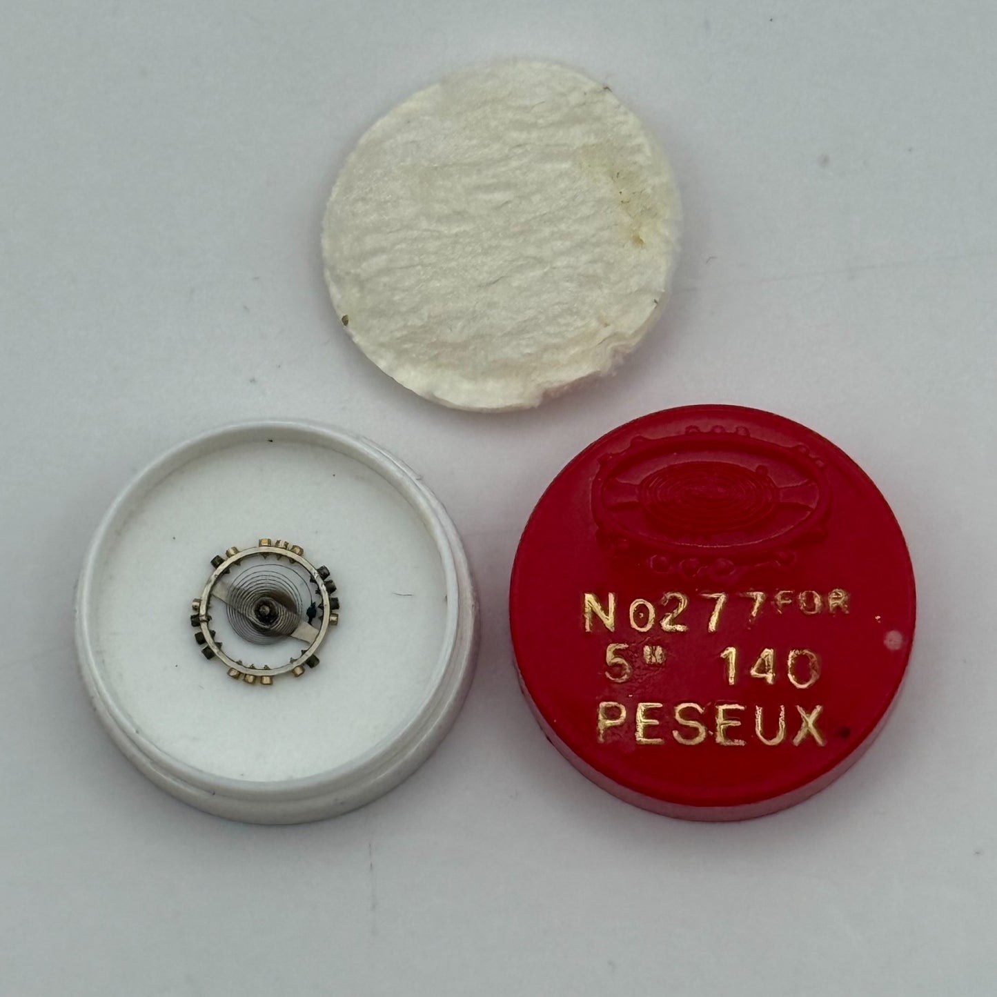 Peseux 140 Balance Wheel Complete And Spring 5’’’ 277 Watch Movement Parts NOS