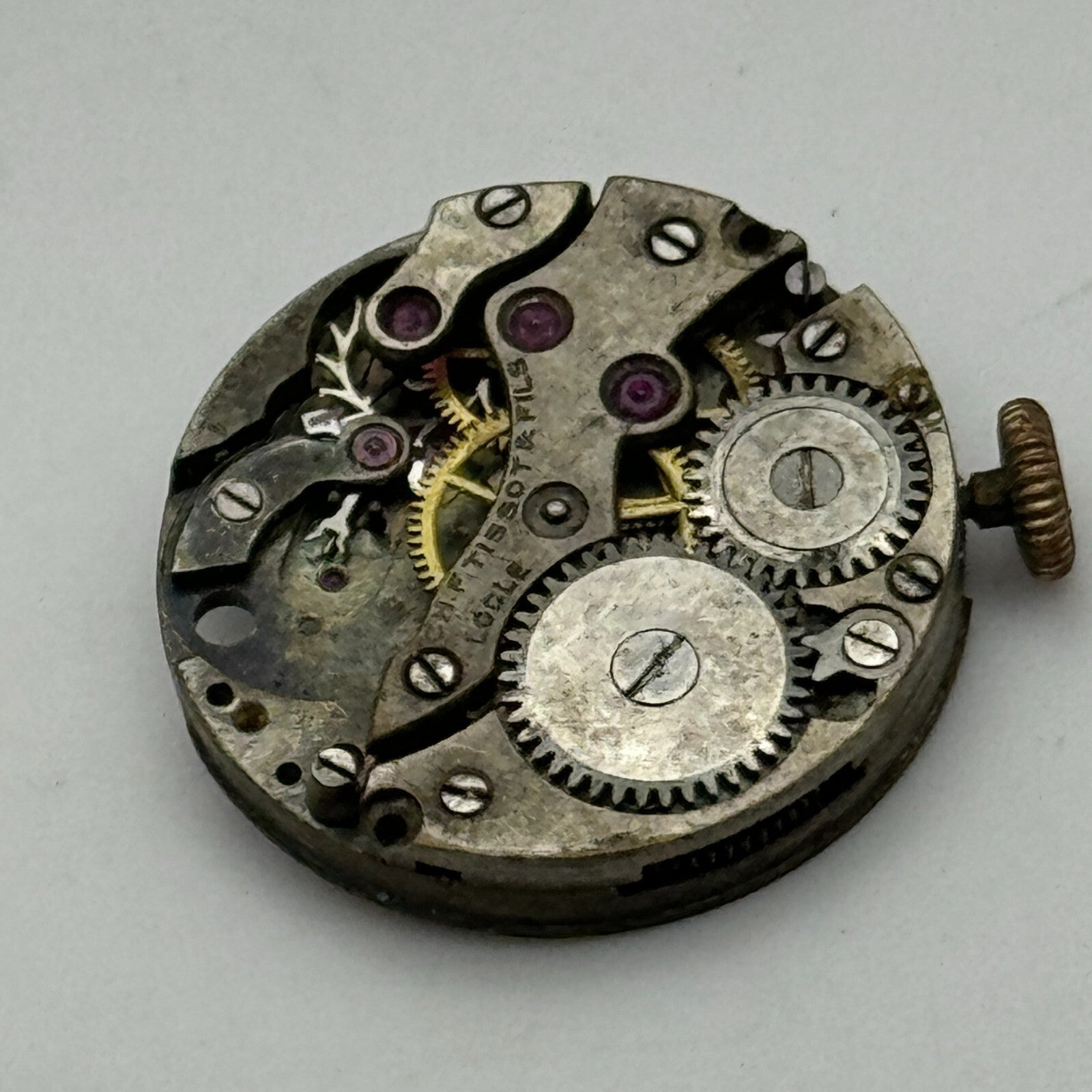 19.7mm C.H.F Tissot & Fils Locle Rare Early Manual Wind Watch Movement PARTS
