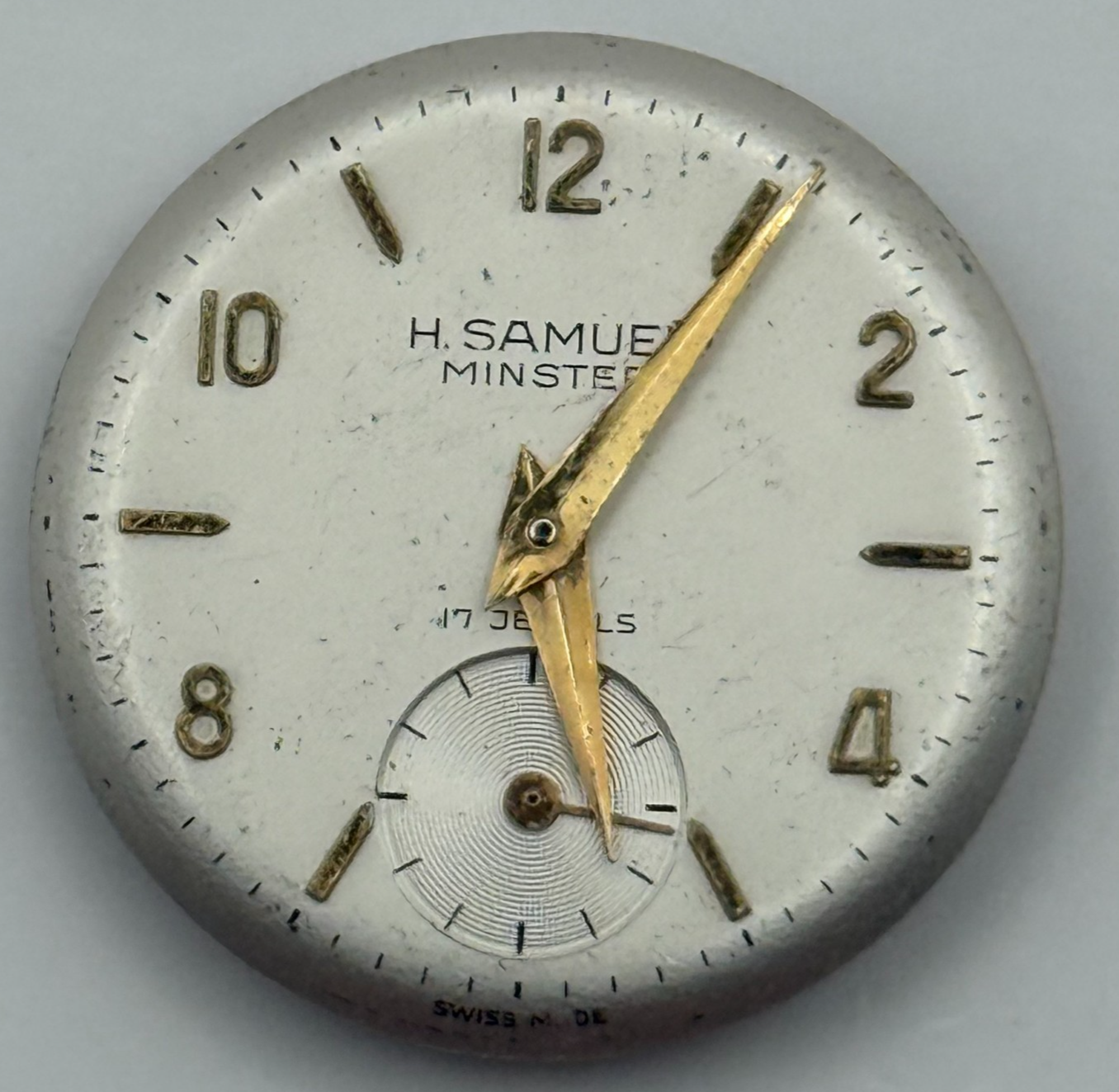 FHF 70 Watch Movement H Samuel Manual Wind Vintage Swiss Parts Repair 23.4mm