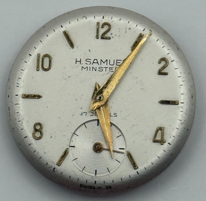 FHF 70 Watch Movement H Samuel Manual Wind Vintage Swiss Parts Repair 23.4mm